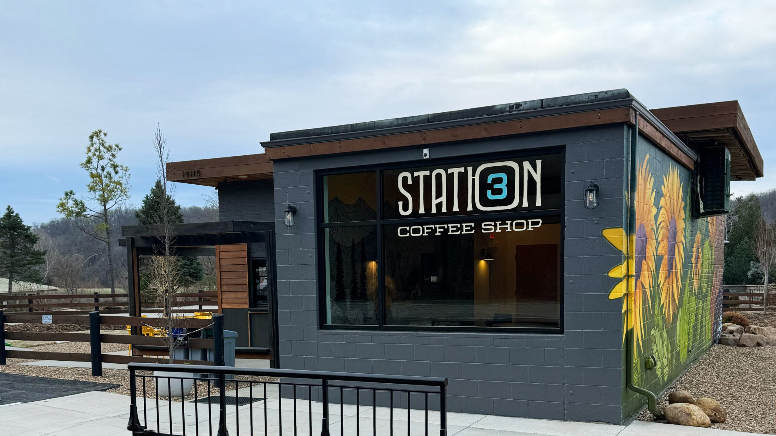 exterior shot of Station 3 Coffee Shop